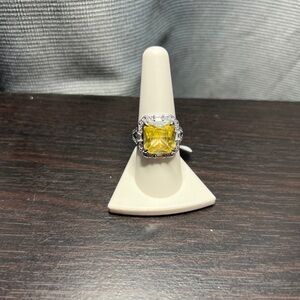 BP Silver Ring with Yellow Gemstone